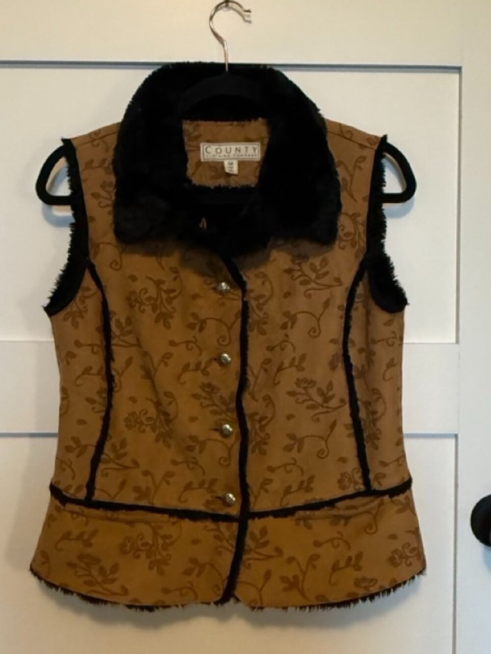 Vintage Suede-Looking Fur Lined Women's Vest
